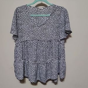 Leopard Babydoll Blouse
